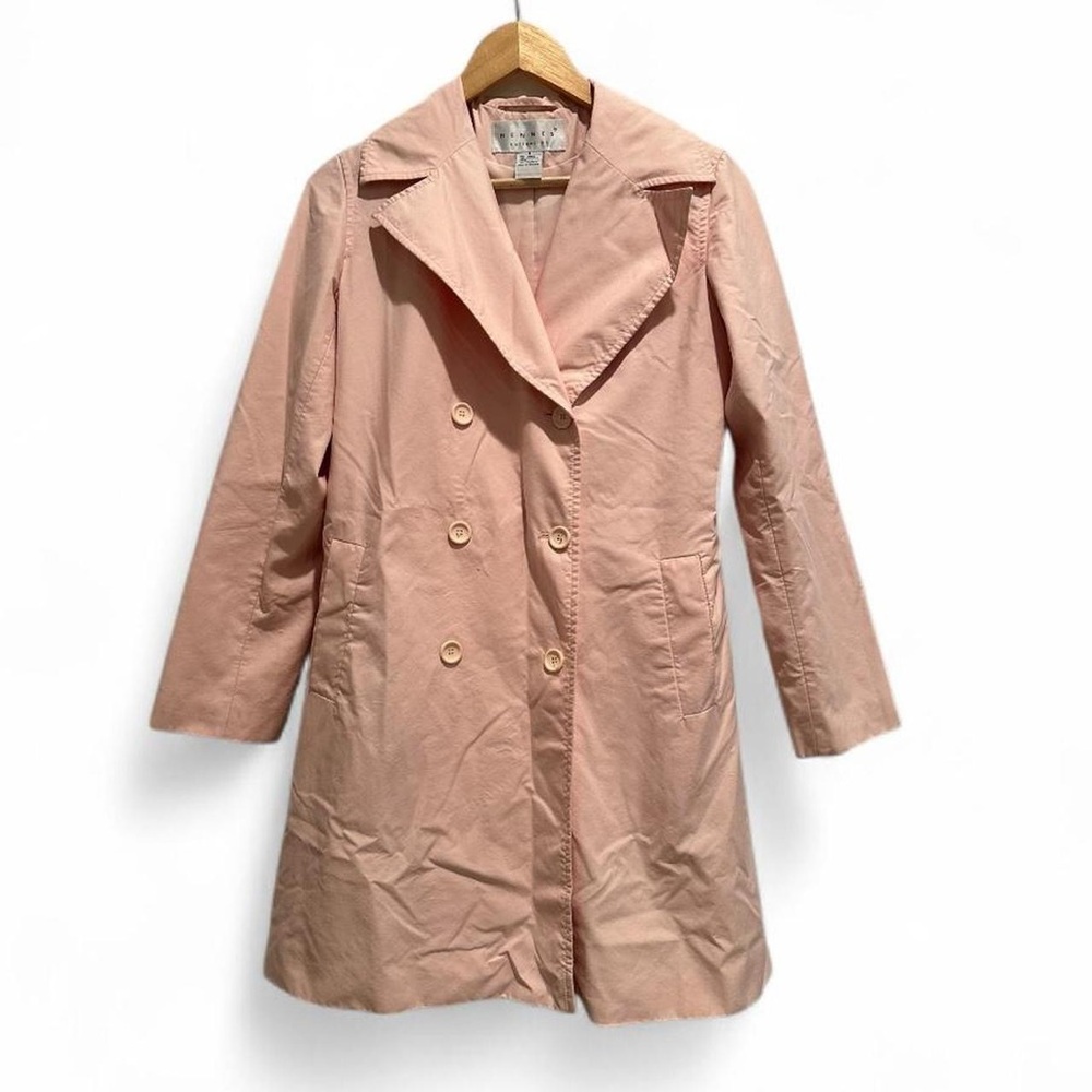 Hennes Collection Blush Pink Double Breasted Trench Coat Jacket Size 6 Y2K